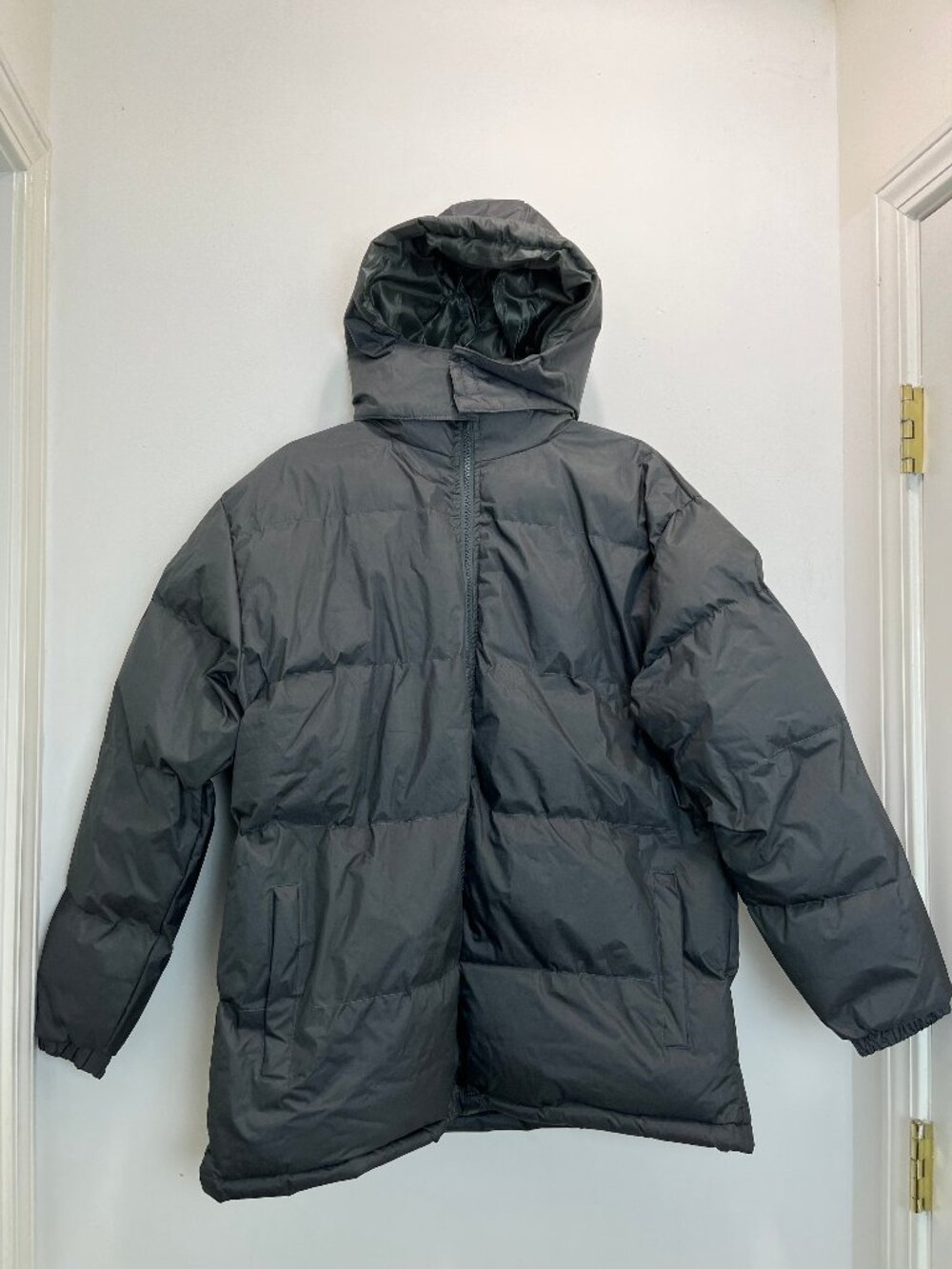Marc New York Andrew Marc Mens Gray Removable Hood Puffer Jacket Full Zip M